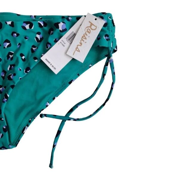 Raisins Green Blue Leopard Side Ties Hipster Bikini Swim Bottoms Large NWT - Picture 6 of 16